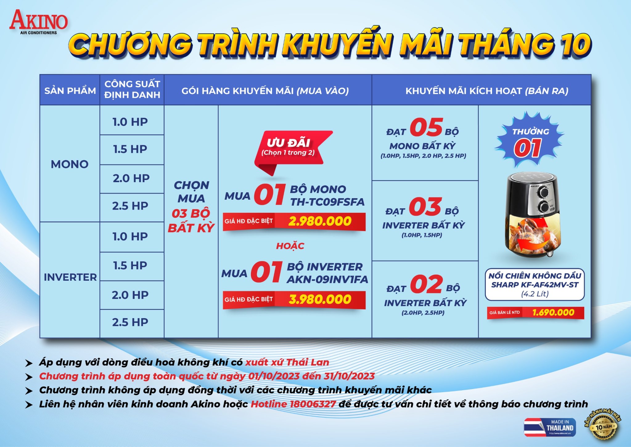  CHÀO ĐÓN THÁNG 10 VỚI CHƯƠNG TRÌNH KHUYẾN MÃI ĐẶC BIỆT TỪ AKINO! 